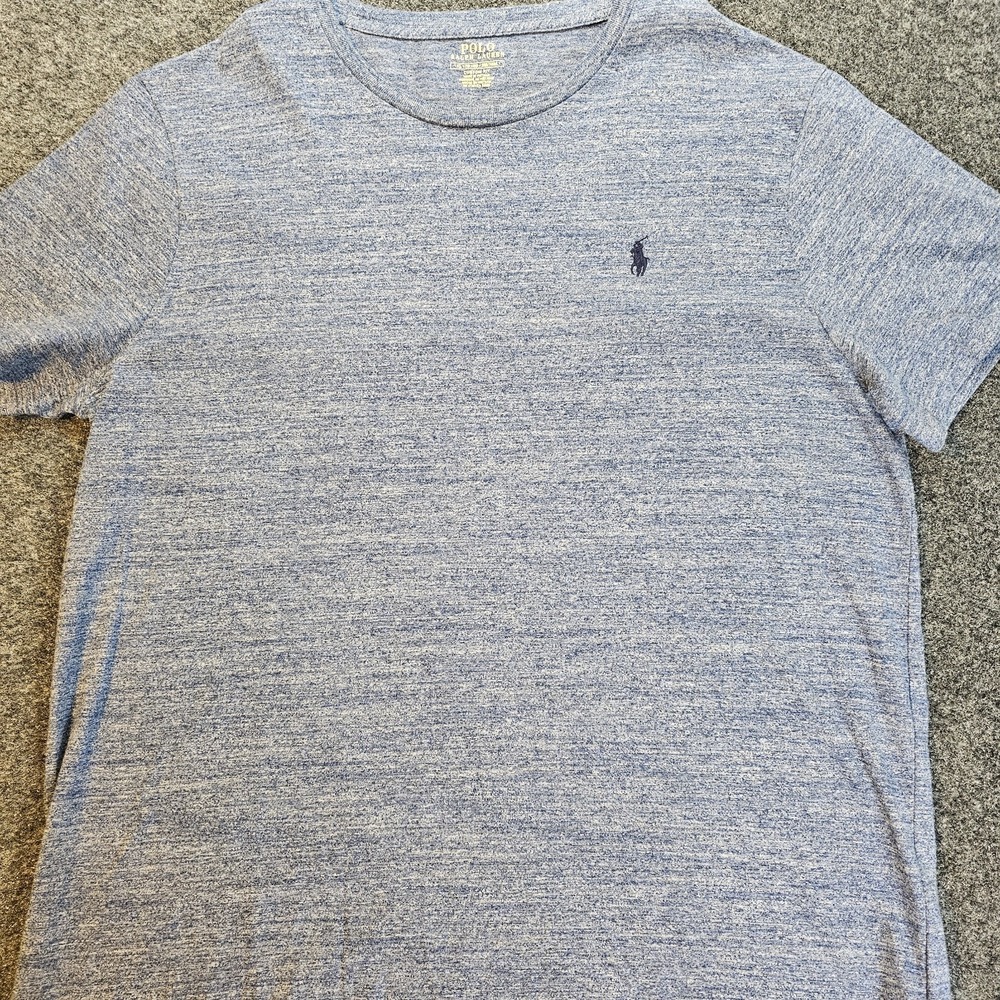 Polo Ralph Lauren Custom Fit T-Shirt Men's XL Blue Heather 100% Cotton Pony Logo